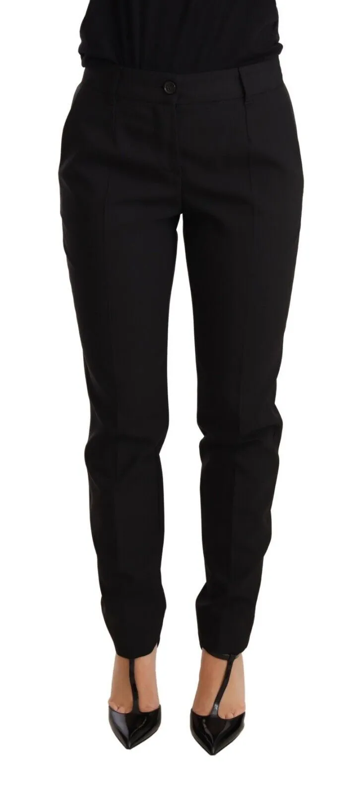 Dolce & Gabbana Women's Elegant Tapered Virgin Wool Trousers