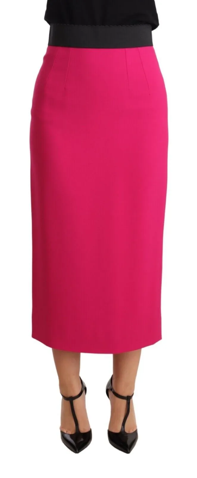 Dolce & Gabbana Women's Elegant High-Waisted Pencil Skirt in Pink