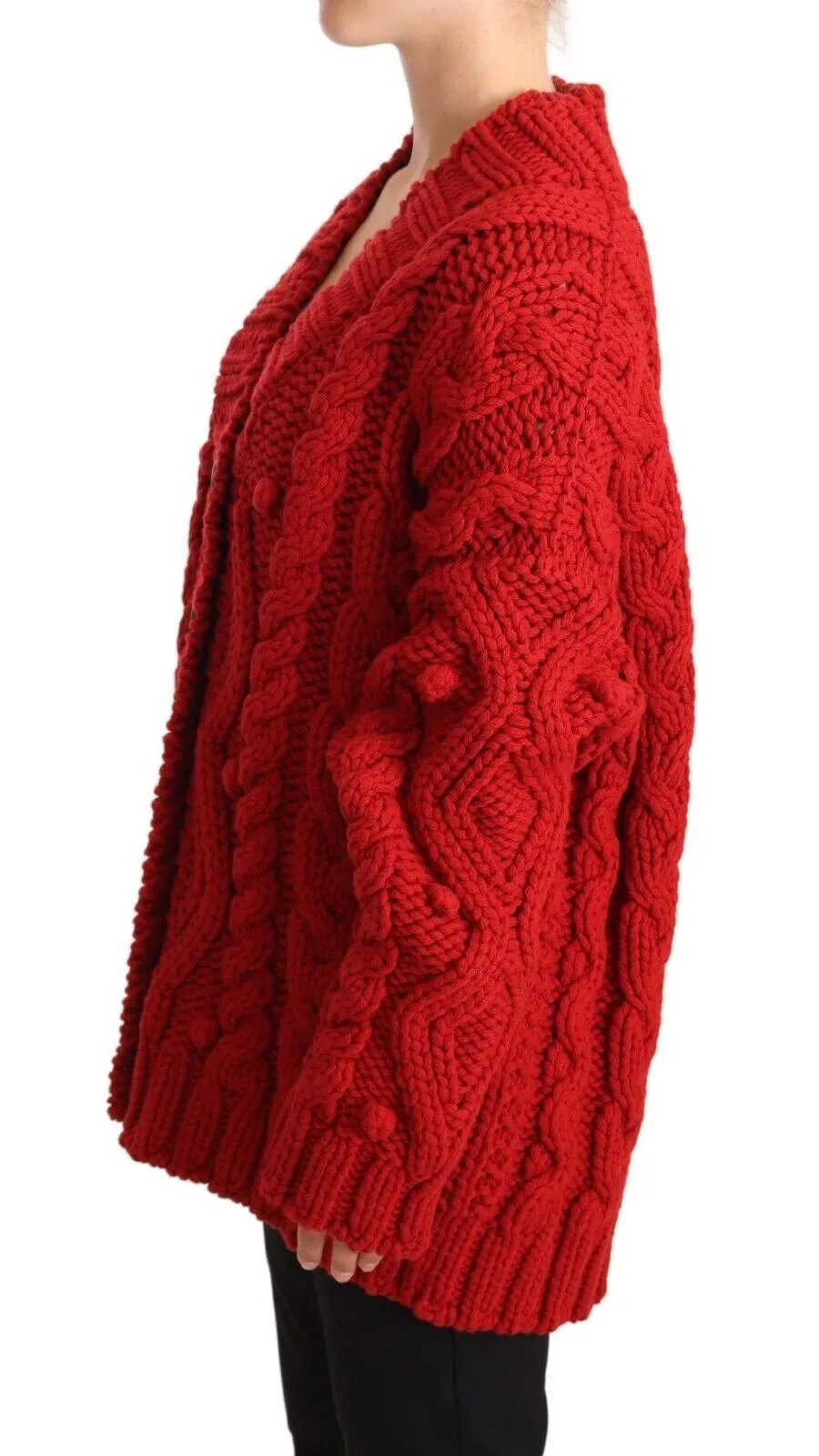 Dolce & Gabbana Women's Ravishing Red Virgin Wool Cardigan