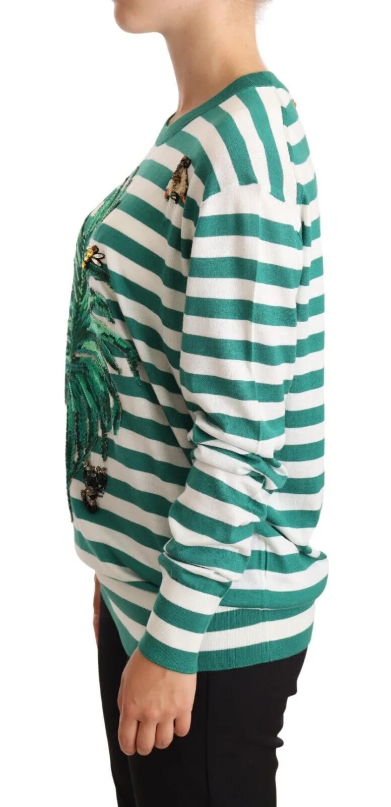 Dolce & Gabbana Women's Elegant Striped Cashmere-Silk Sweater