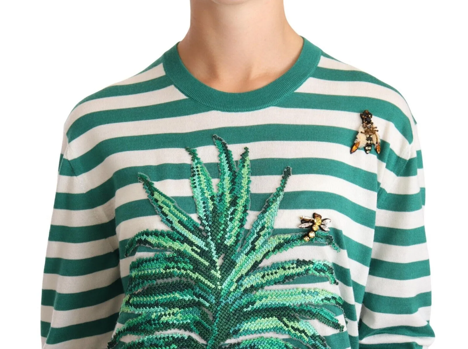 Dolce & Gabbana Women's Elegant Striped Cashmere-Silk Sweater