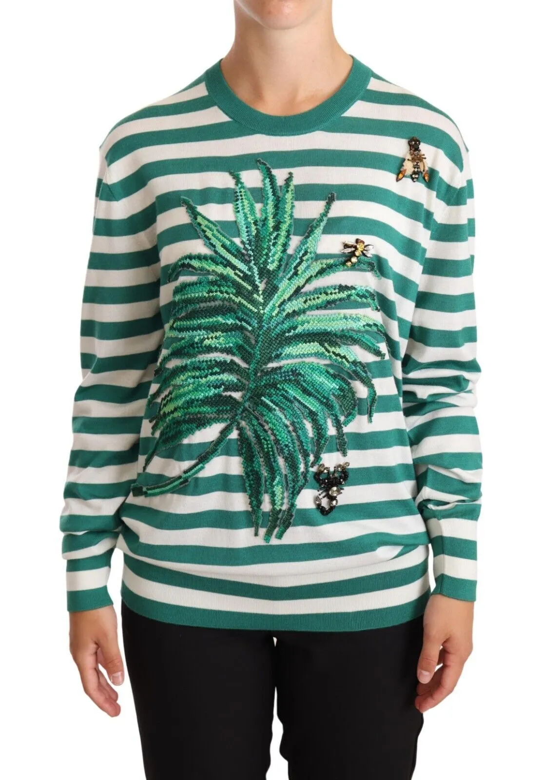 Dolce & Gabbana Women's Elegant Striped Cashmere-Silk Sweater
