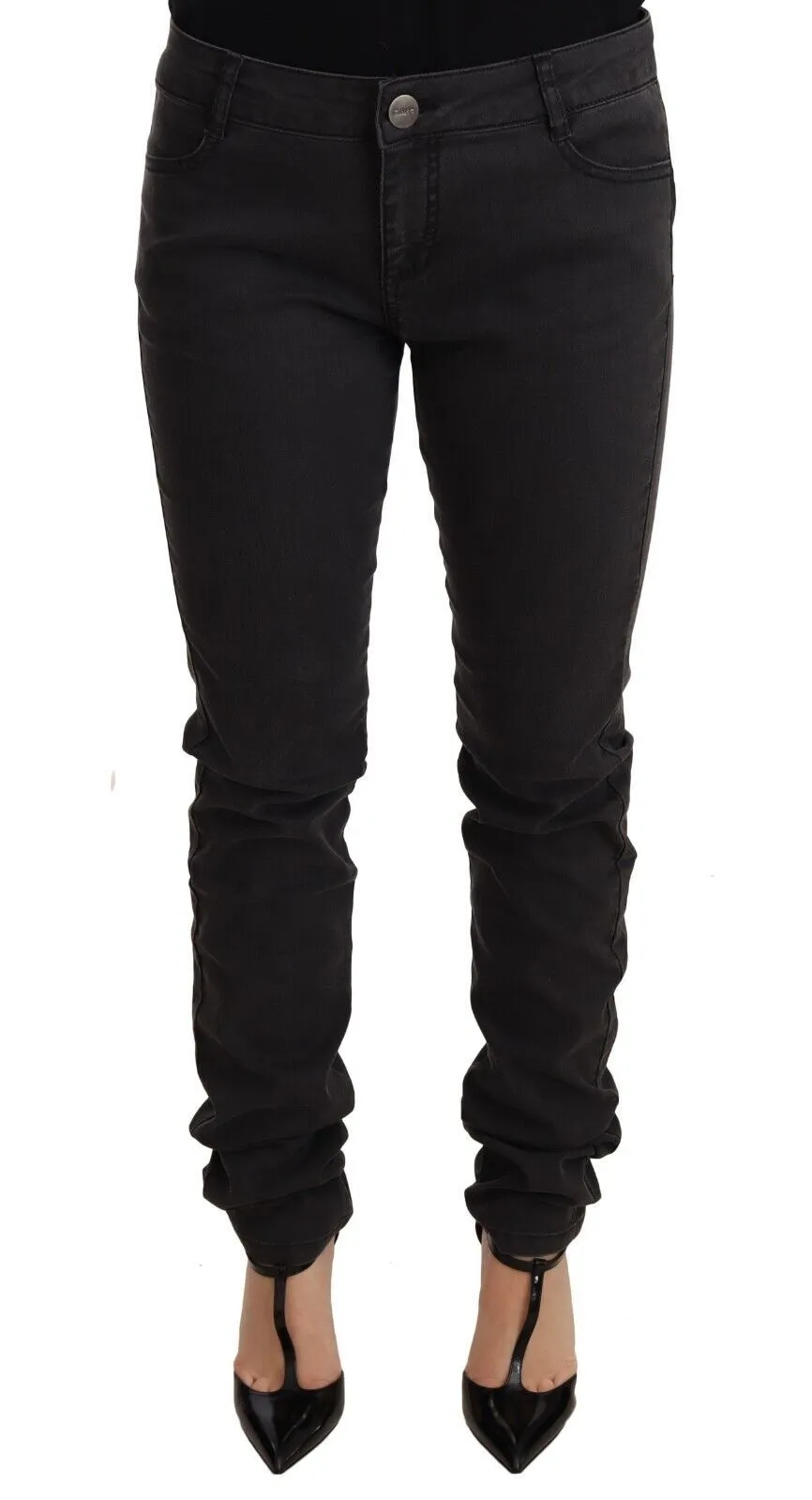 PINKO Women's Chic Mid Waist Skinny Black Denim