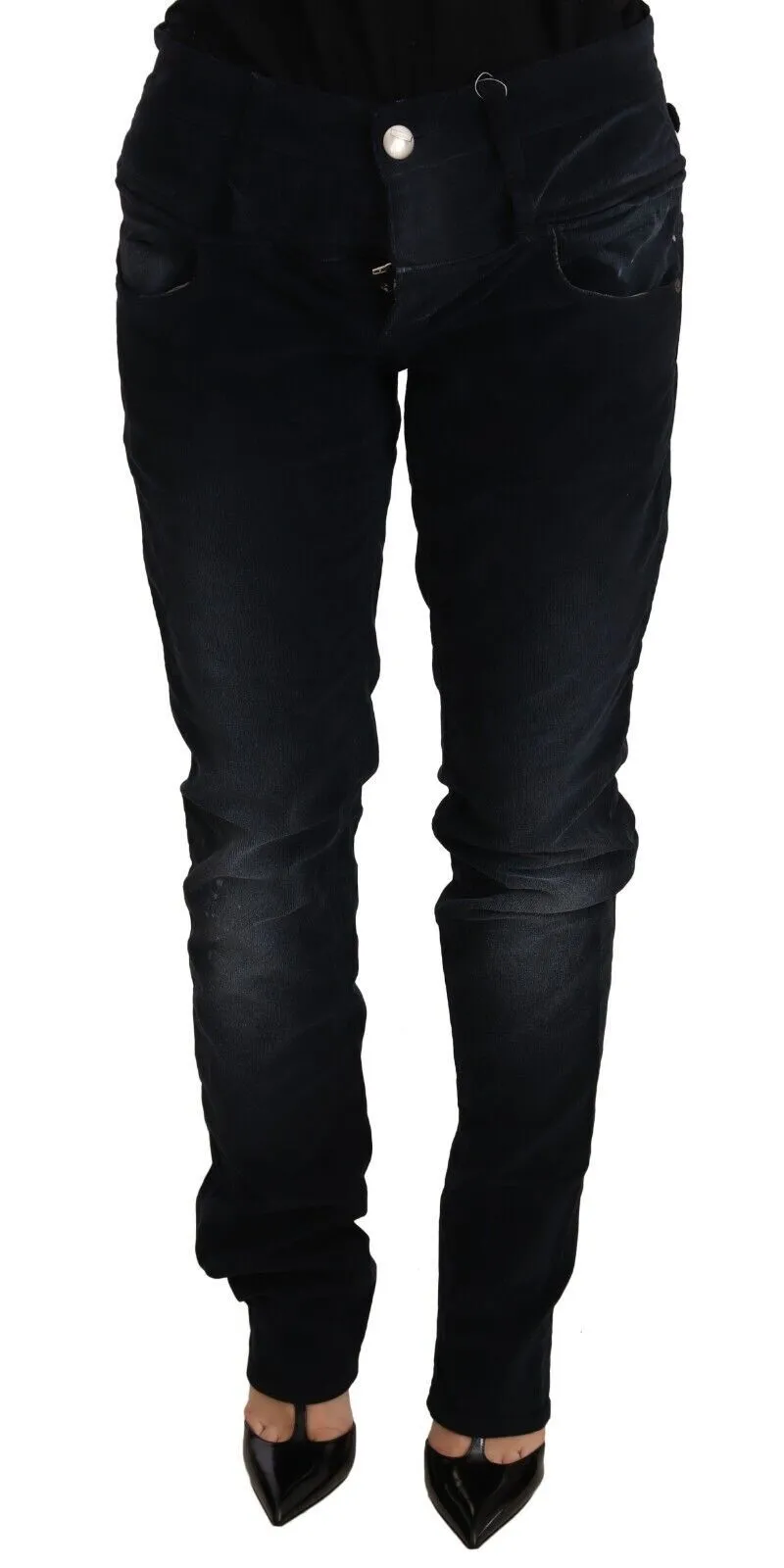 Acht Women's Elegant Dark Blue Slim-Fit Denim