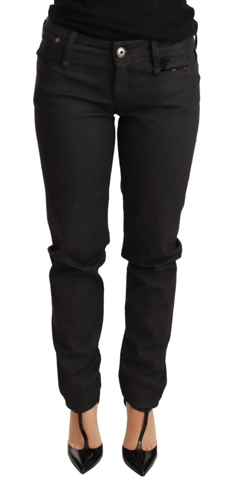 Ermanno Scervino Women's Chic Black Low Waist Skinny Jeans