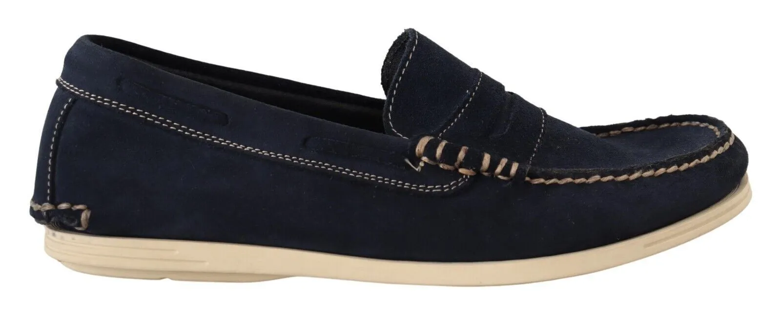 Pollini Men's Chic Suede Blue Moccasins for Men