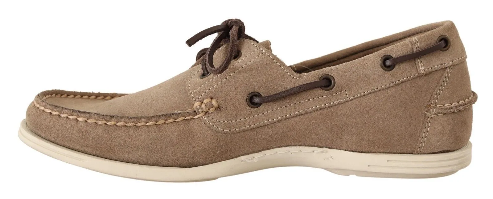 Pollini Men's Elegant Beige Suede Moccasins for the Discerning Gentleman