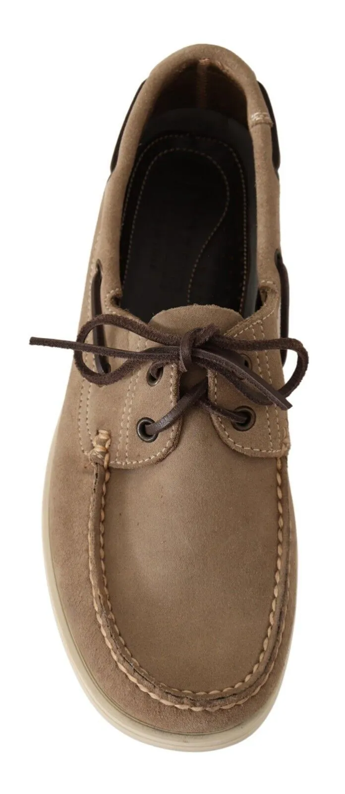 Pollini Men's Elegant Beige Suede Moccasins for the Discerning Gentleman