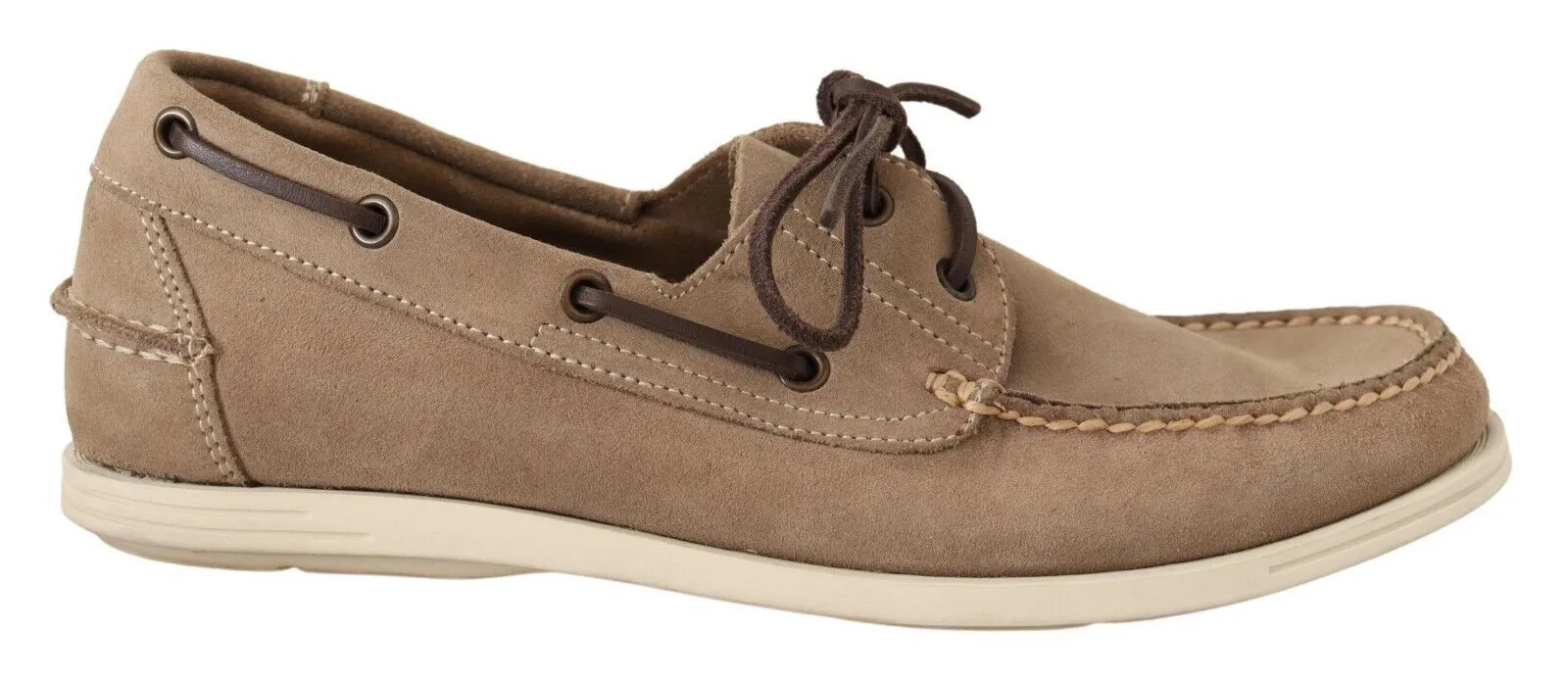Pollini Men's Elegant Beige Suede Moccasins for the Discerning Gentleman