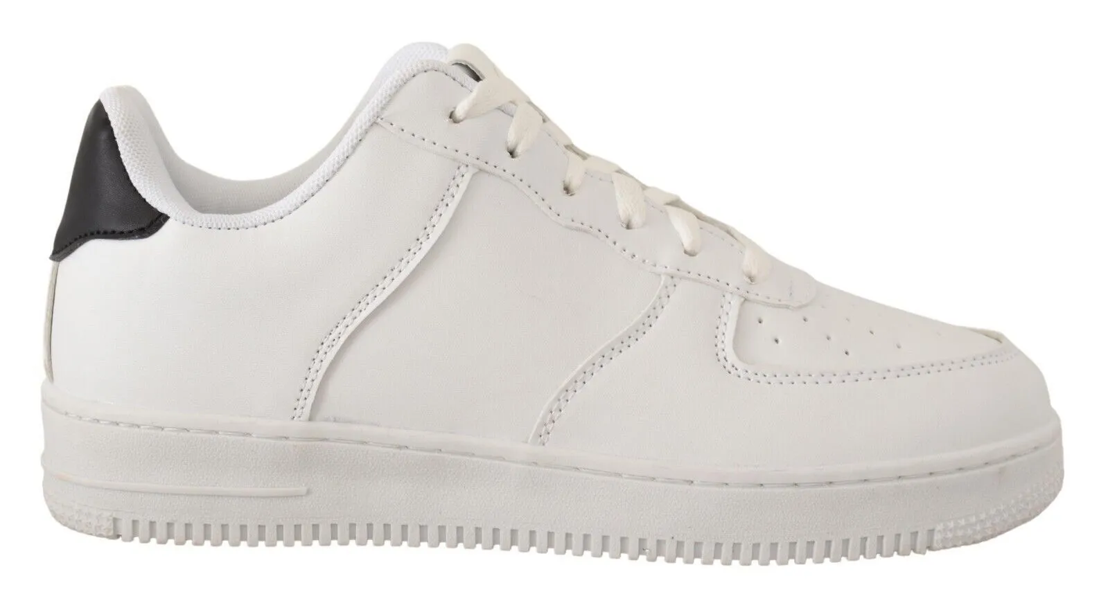 SIGNS Men's Chic White Leather Low Top Sneakers
