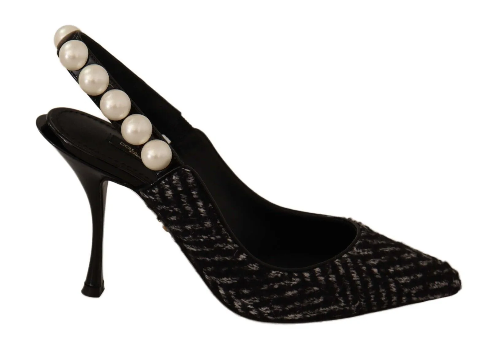 Dolce & Gabbana Women's Elegant Slingback Heels with Faux Pearl Adornments