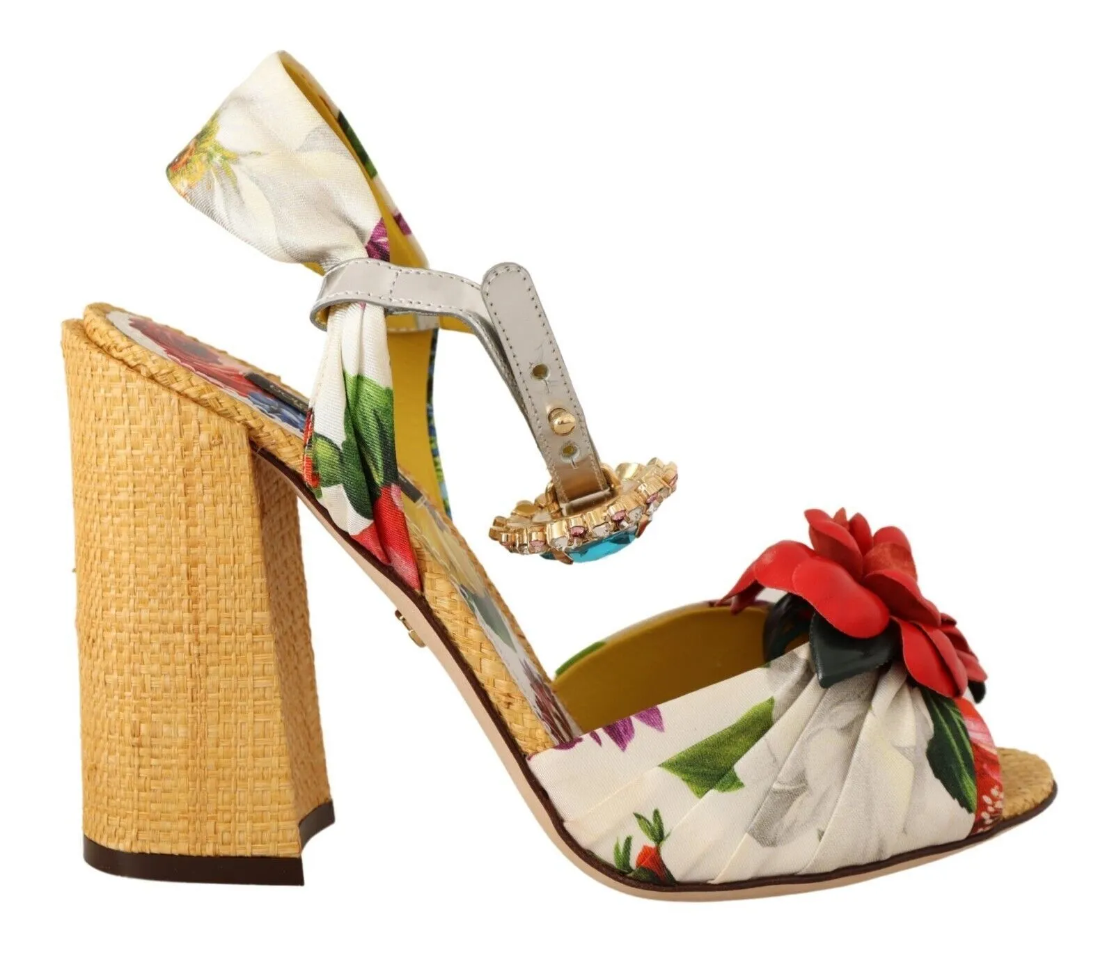 Dolce & Gabbana Women's Multicolor Crystal Embellished Heel Sandals