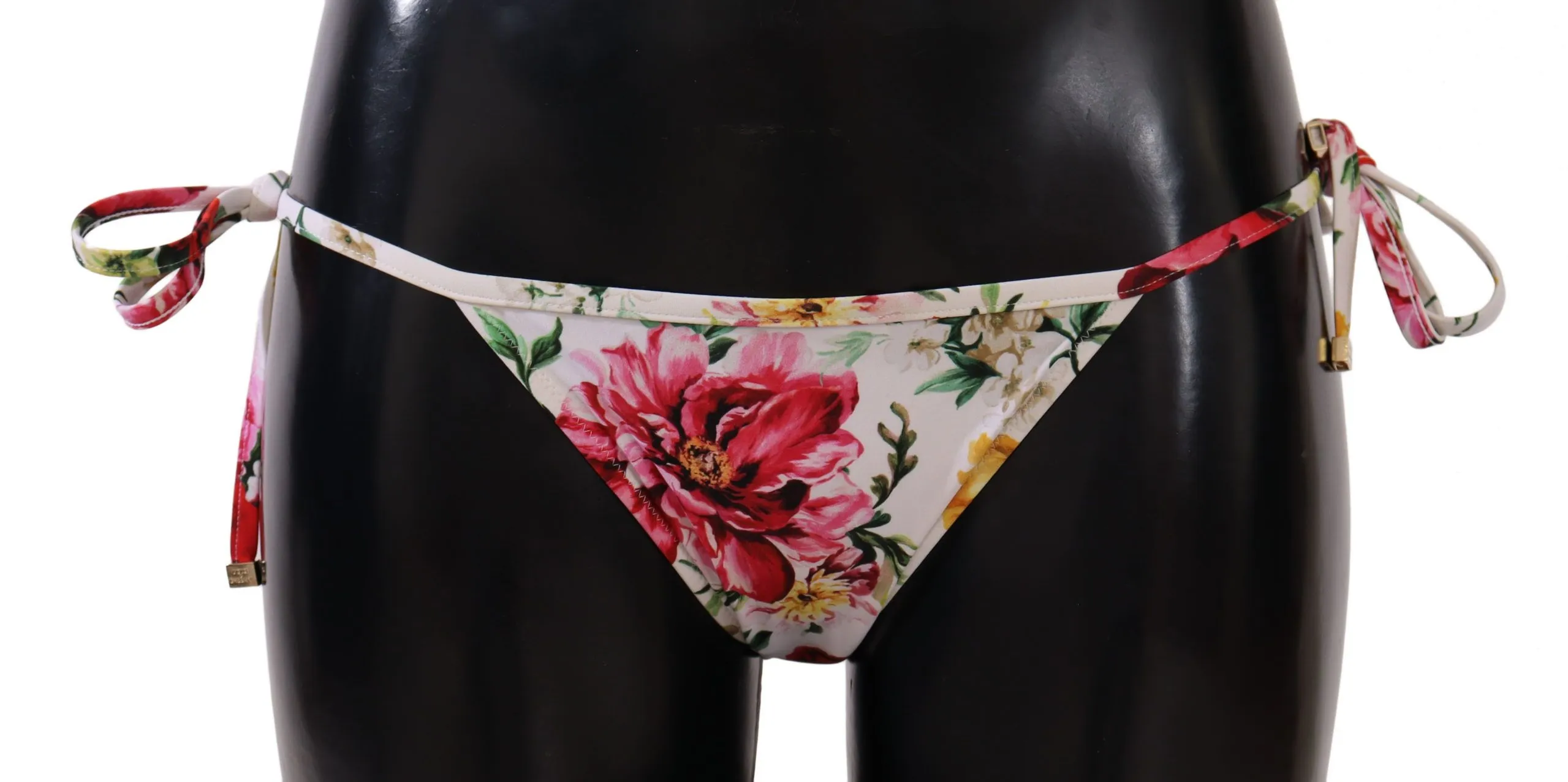 Dolce & Gabbana Women's Chic Floral Print Bikini Bottom with Drawstrings