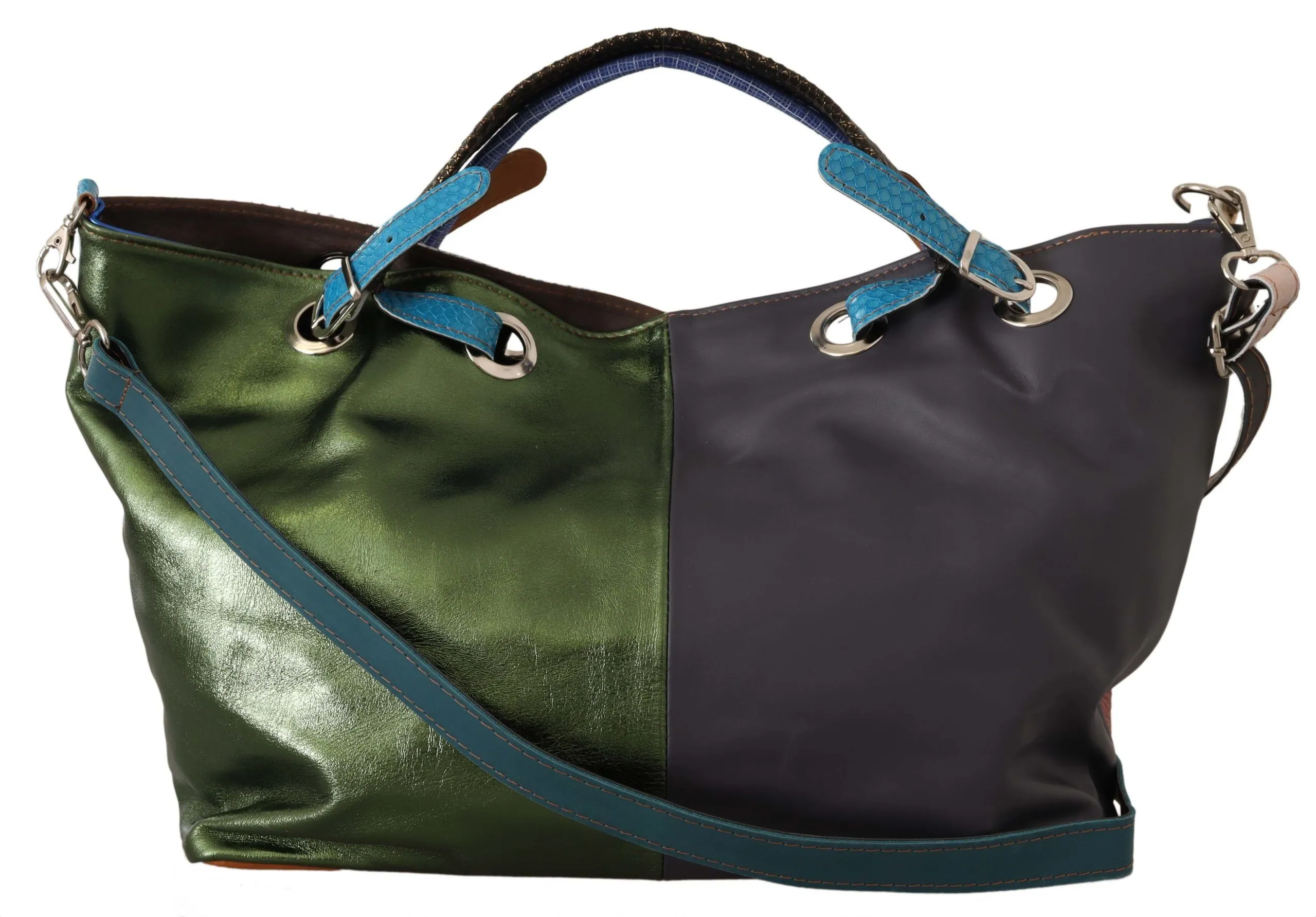 EBARRITO Women's Multicolor Leather Shoulder Tote Bag