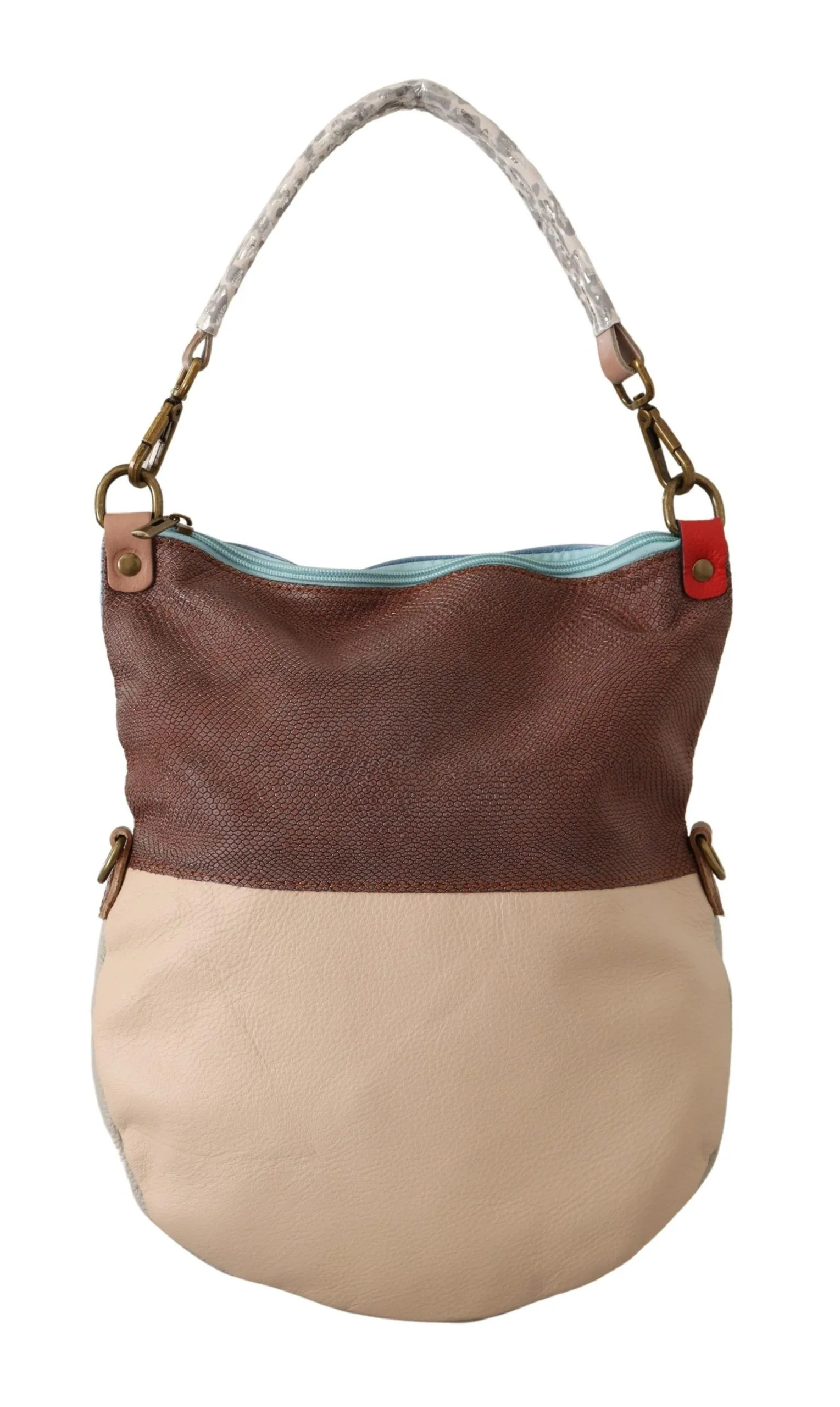 EBARRITO Women's Chic Multicolor Leather Tote with Gold Accents