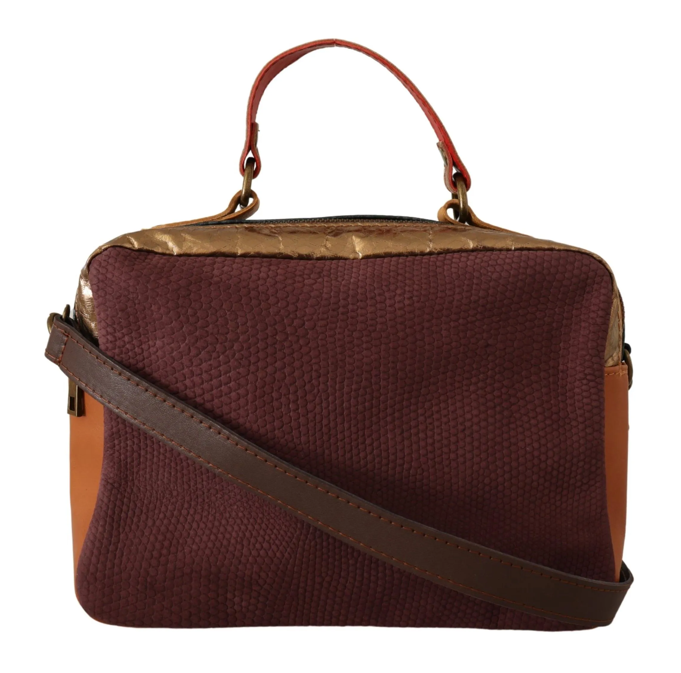 EBARRITO Women's Multicolor Leather Shoulder Bag with Gold Details