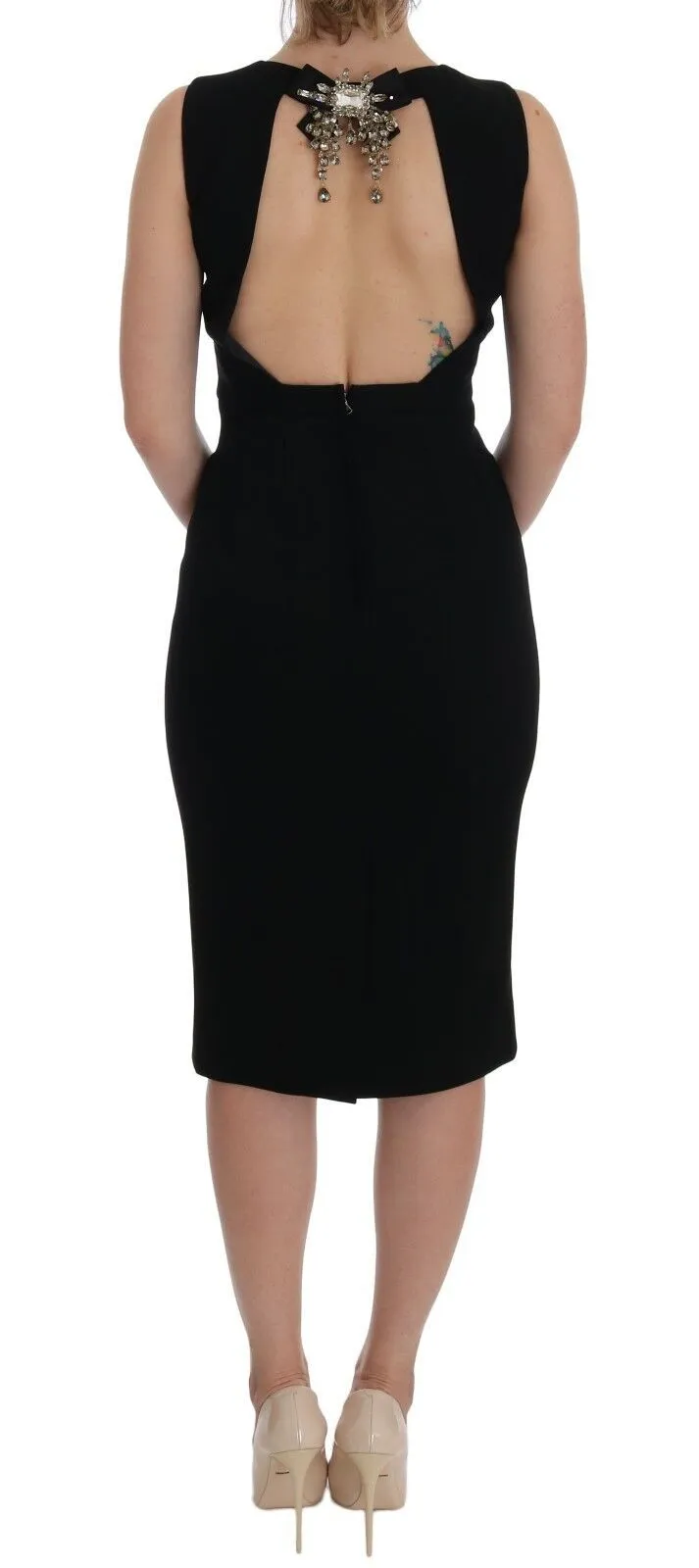 Dolce & Gabbana Women's Elegant Crystal Sheath Knee-Length Dress