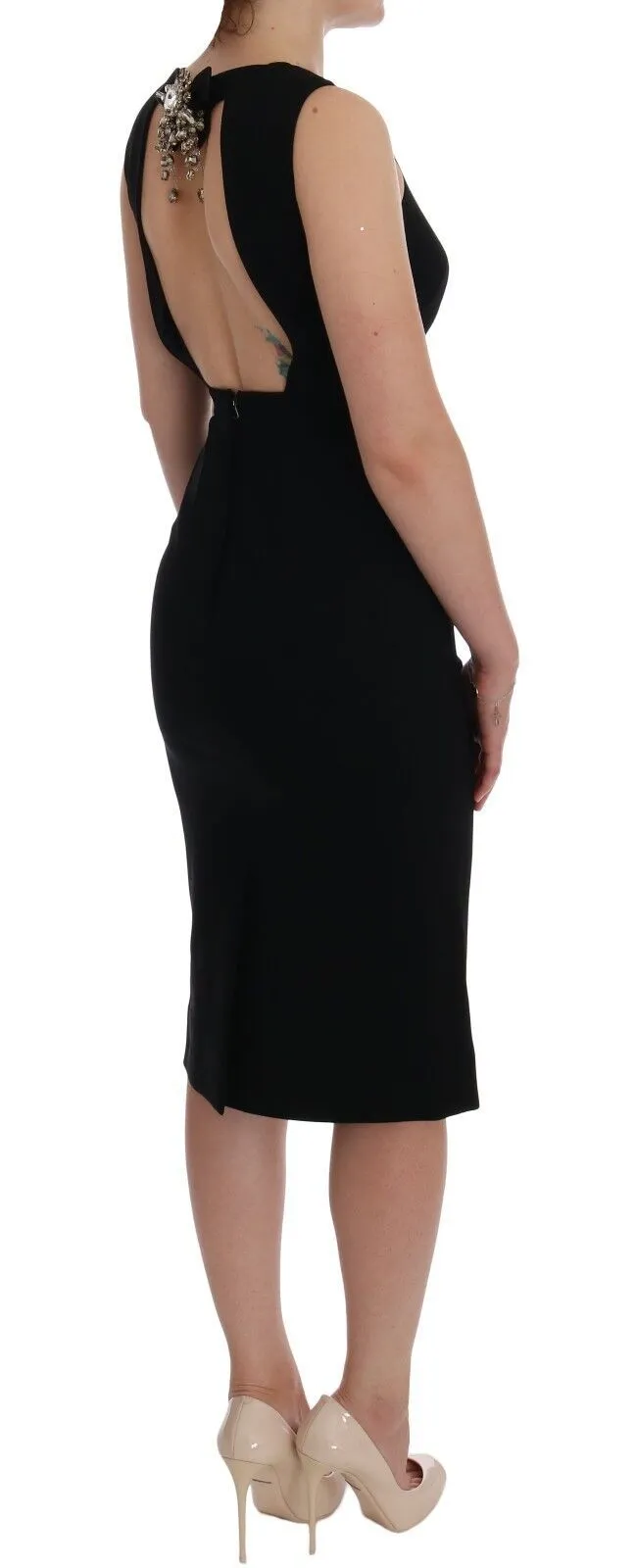 Dolce & Gabbana Women's Elegant Crystal Sheath Knee-Length Dress
