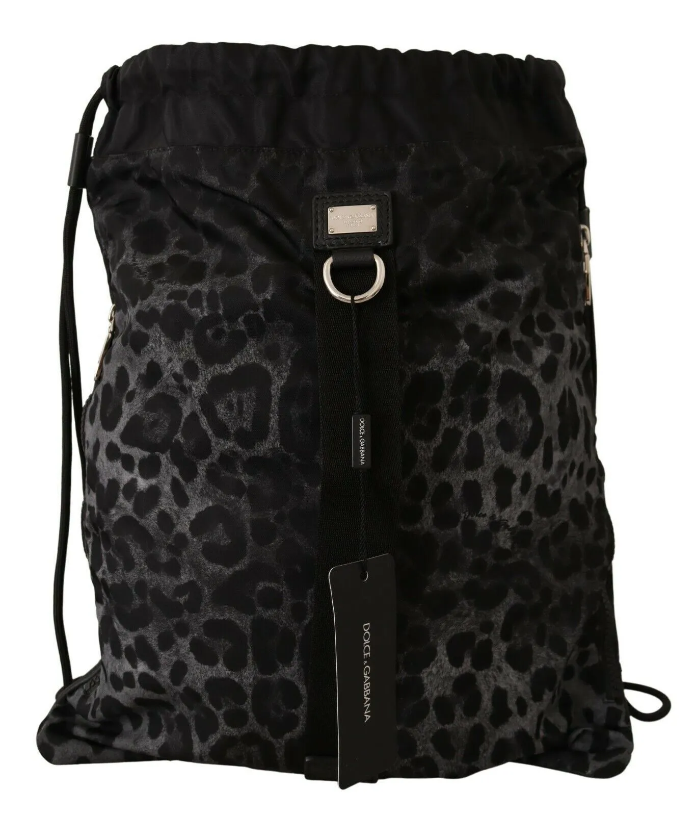 Dolce & Gabbana Women's Elegant Gray Leopard Backpack for Stylish Travels