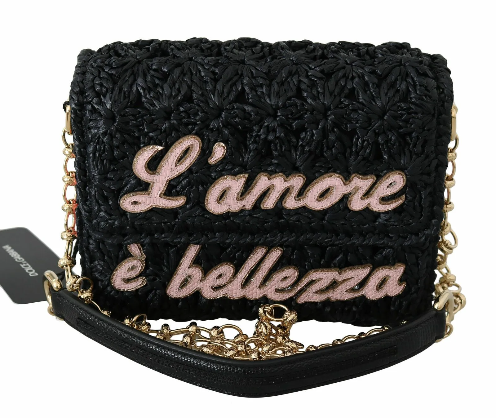 Dolce & Gabbana Women's Chic Black MILLENNIALS Embroidered Purse