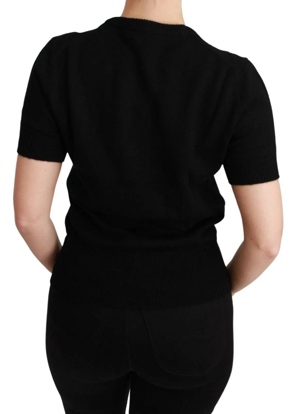 Dolce & Gabbana Women's Elegant Black Cashmere Sweater Top