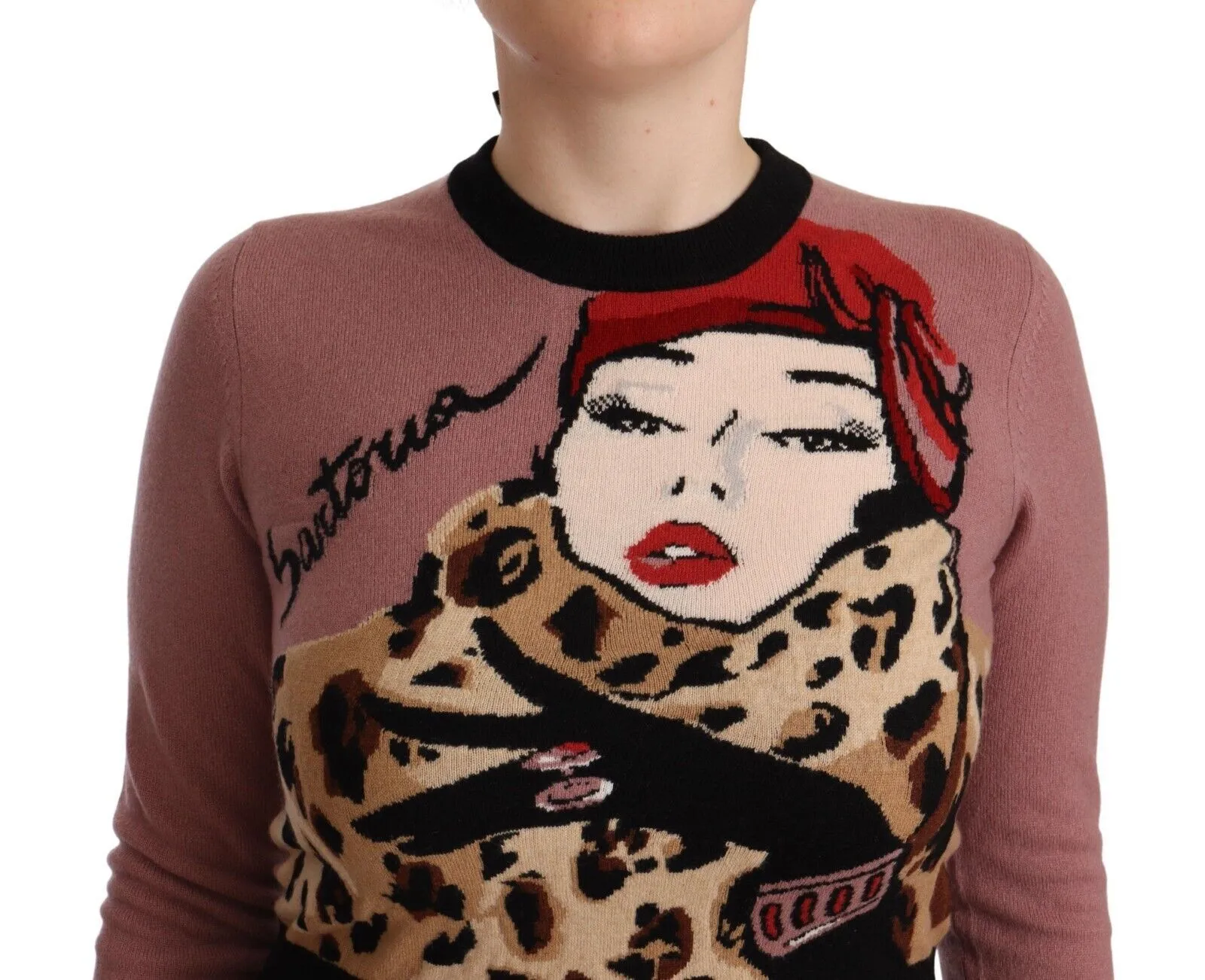 Dolce & Gabbana Women's Elegant Pink Cashmere Crewneck Sweater