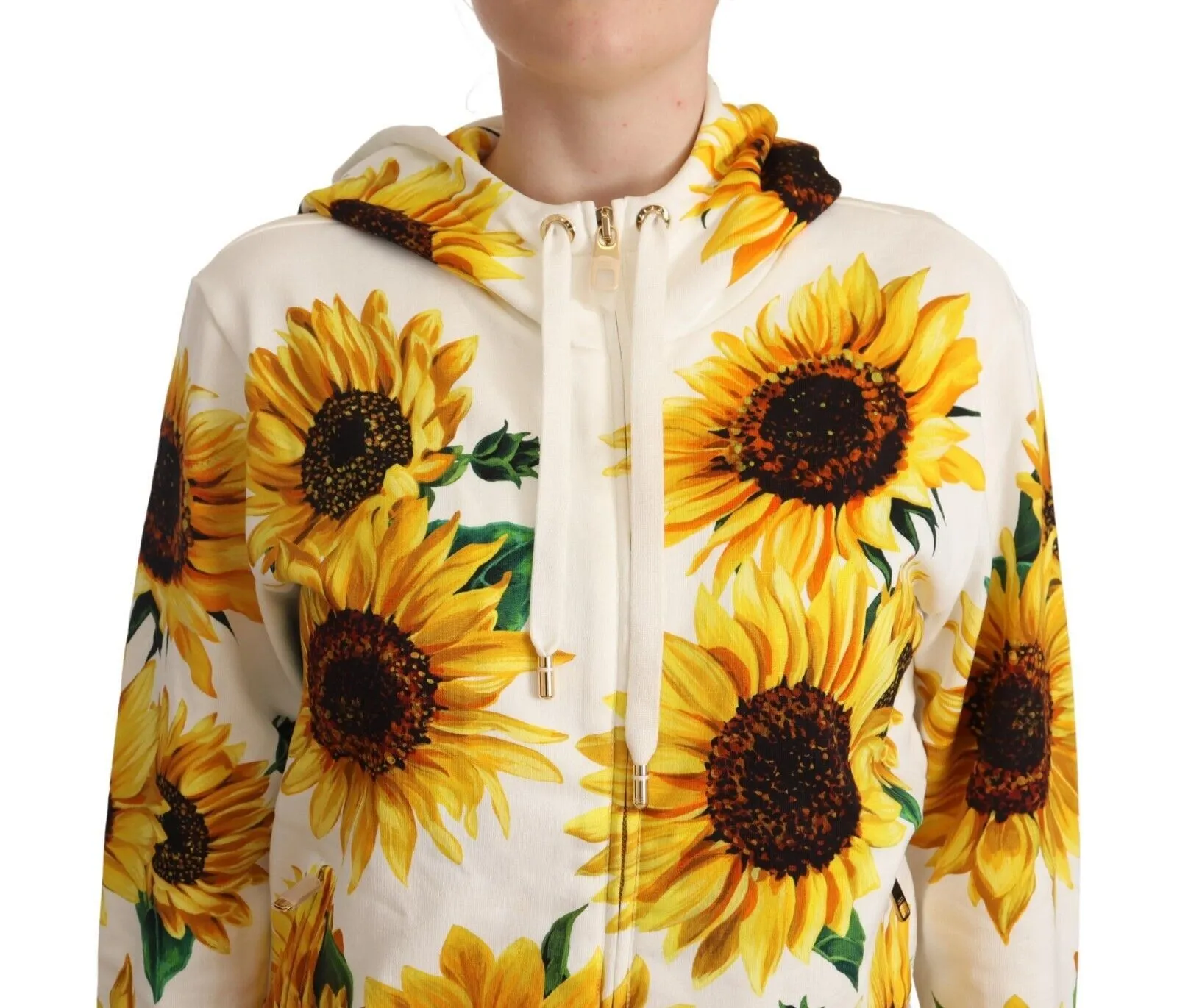 Dolce & Gabbana Women's Floral Daisy Sunflower Hooded Sweater