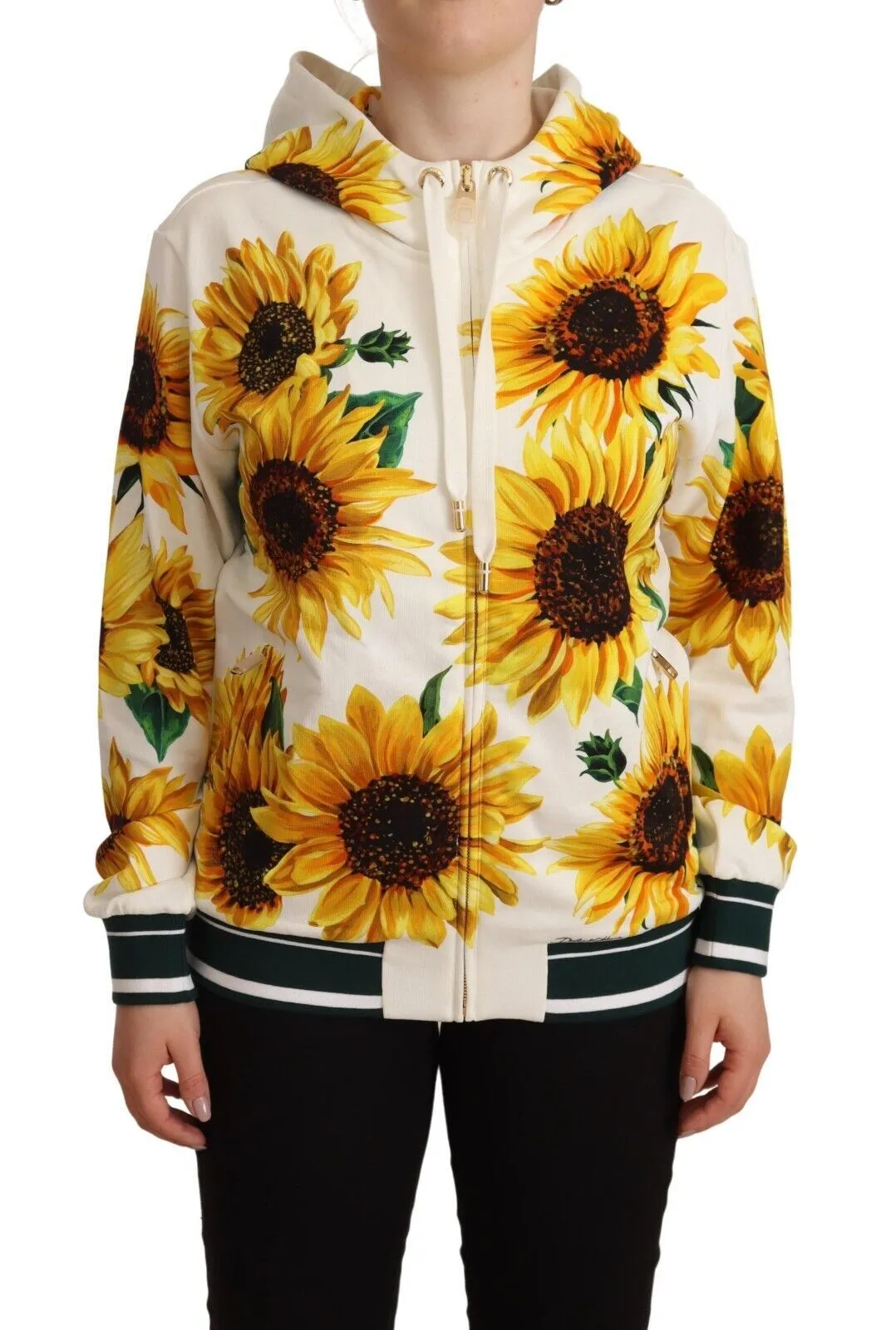 Dolce & Gabbana Women's Floral Daisy Sunflower Hooded Sweater