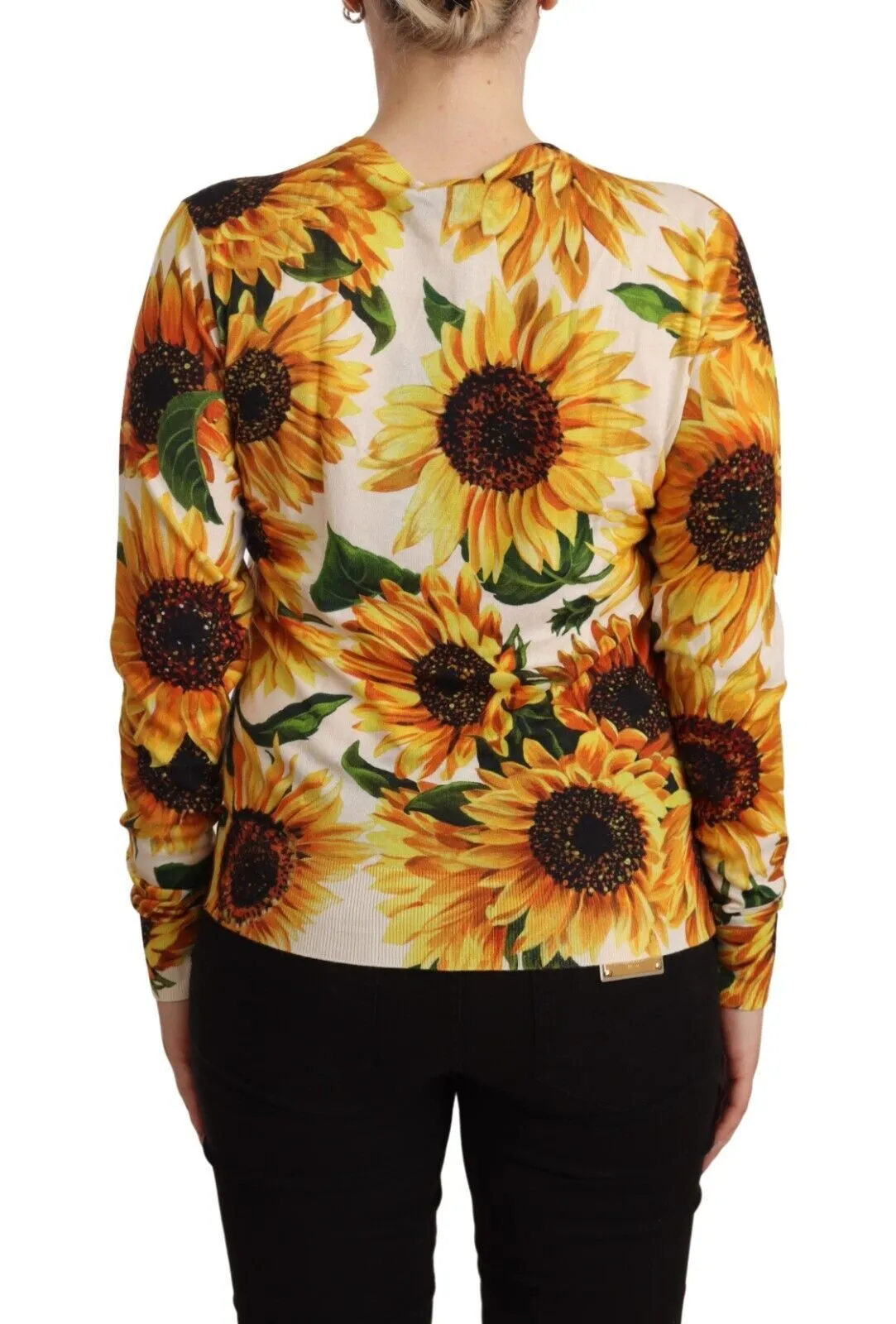 Dolce & Gabbana Women's Sunflower Silk-Cashmere Cardigan Sweater