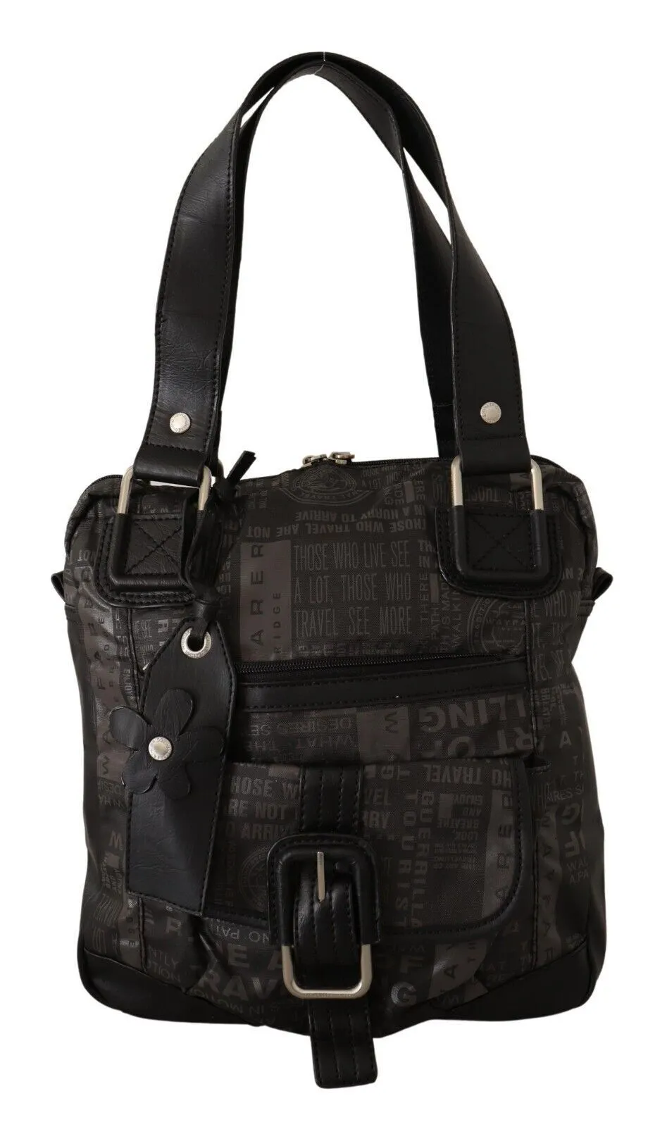 WAYFARER Women's Chic Black and Gray Fabric Shoulder Handbag