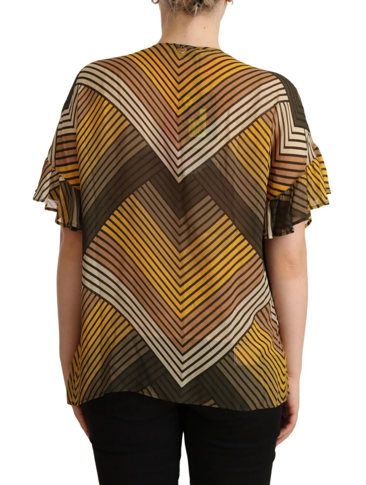 Twinset Women's Chic Multicolor Striped Short Sleeve Blouse