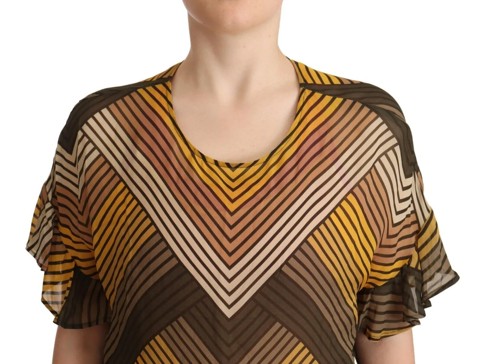 Twinset Women's Chic Multicolor Striped Short Sleeve Blouse