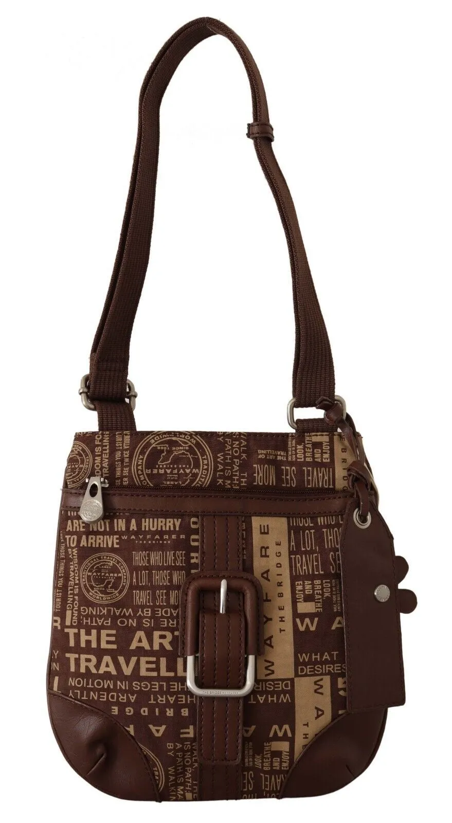 WAYFARER Women's Chic Brown Fabric Crossbody Bag