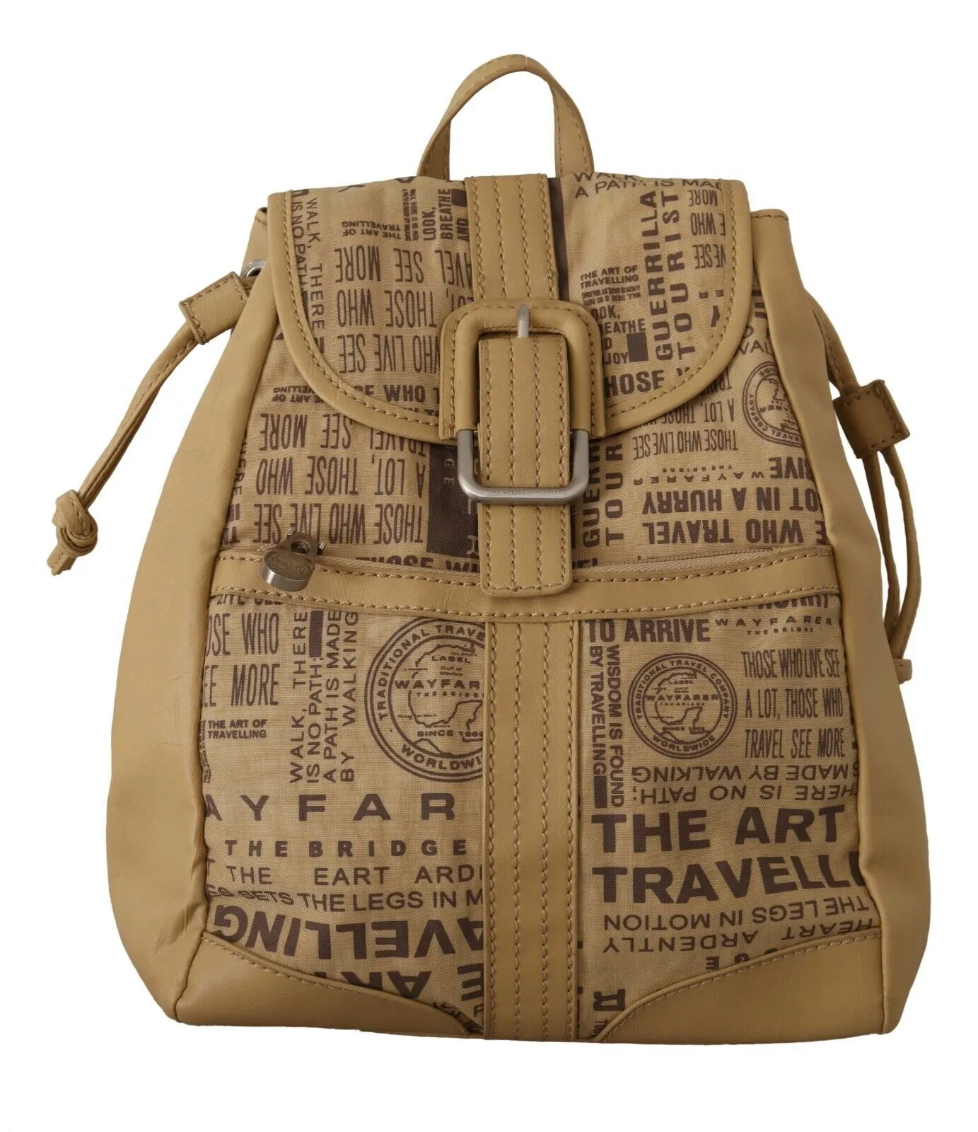 WAYFARER Women's Chic Beige Fabric Backpack Bag