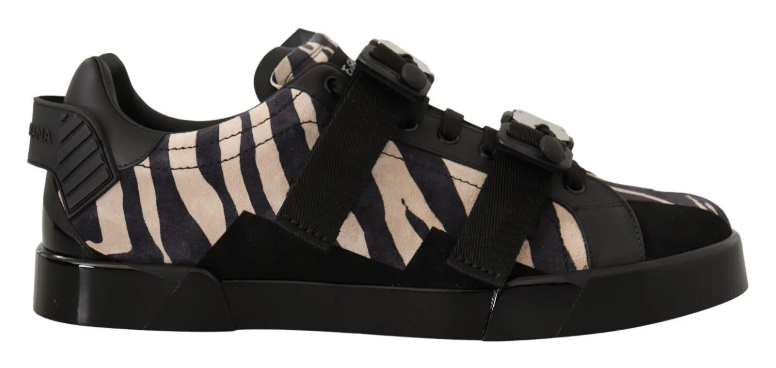 Dolce & Gabbana Men's Zebra Suede Low Top Fashion Sneakers