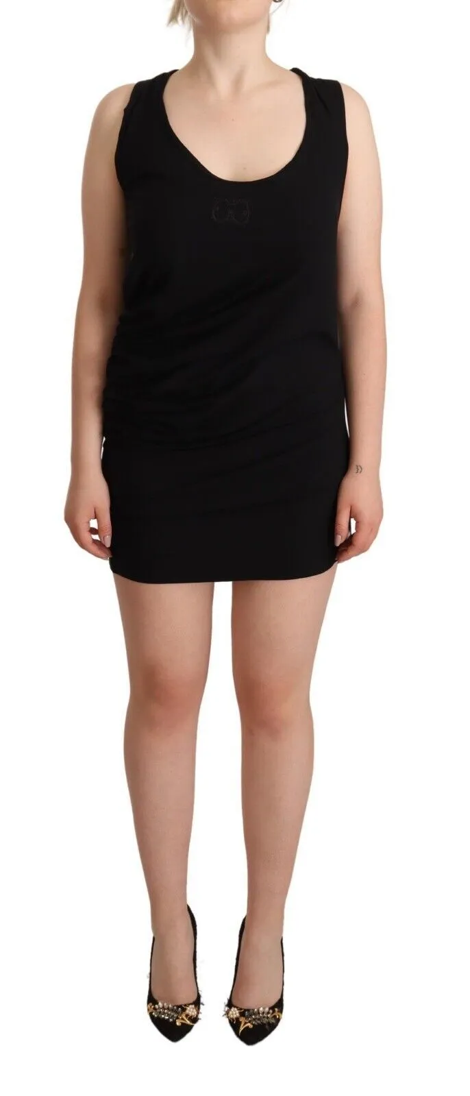 Roberto Cavalli Women's Elegant Black Sheath Stretch Dress