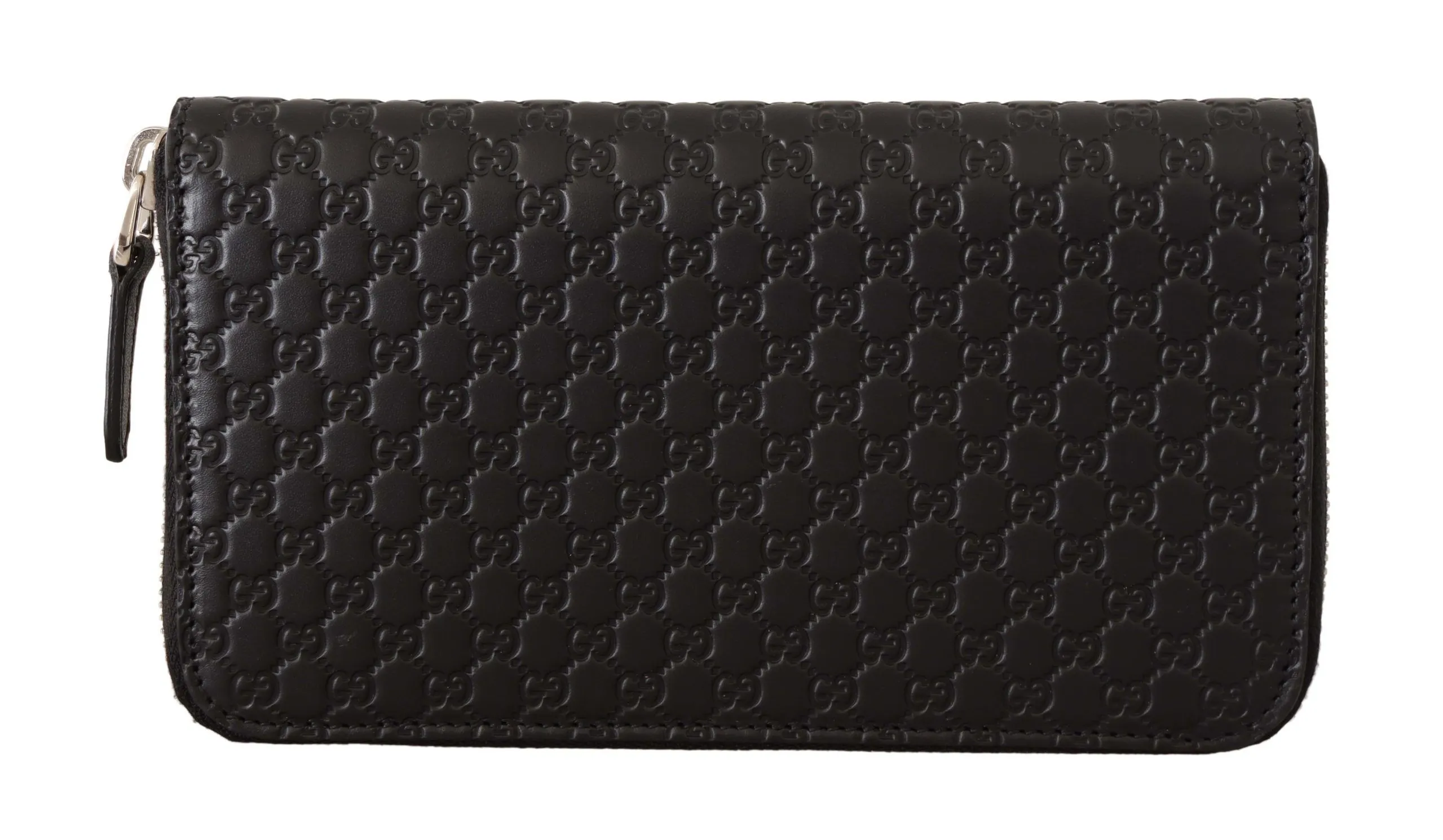 Gucci Women's Elegant Black Leather Zip-Around Wallet