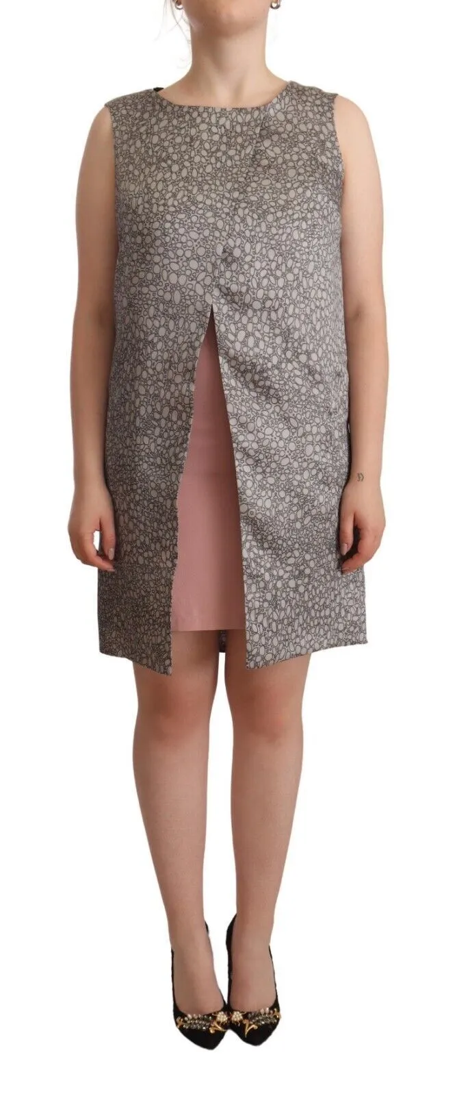 Comeforbreakfast Women's Elegant Silk Shift Dress in Sophisticated Gray