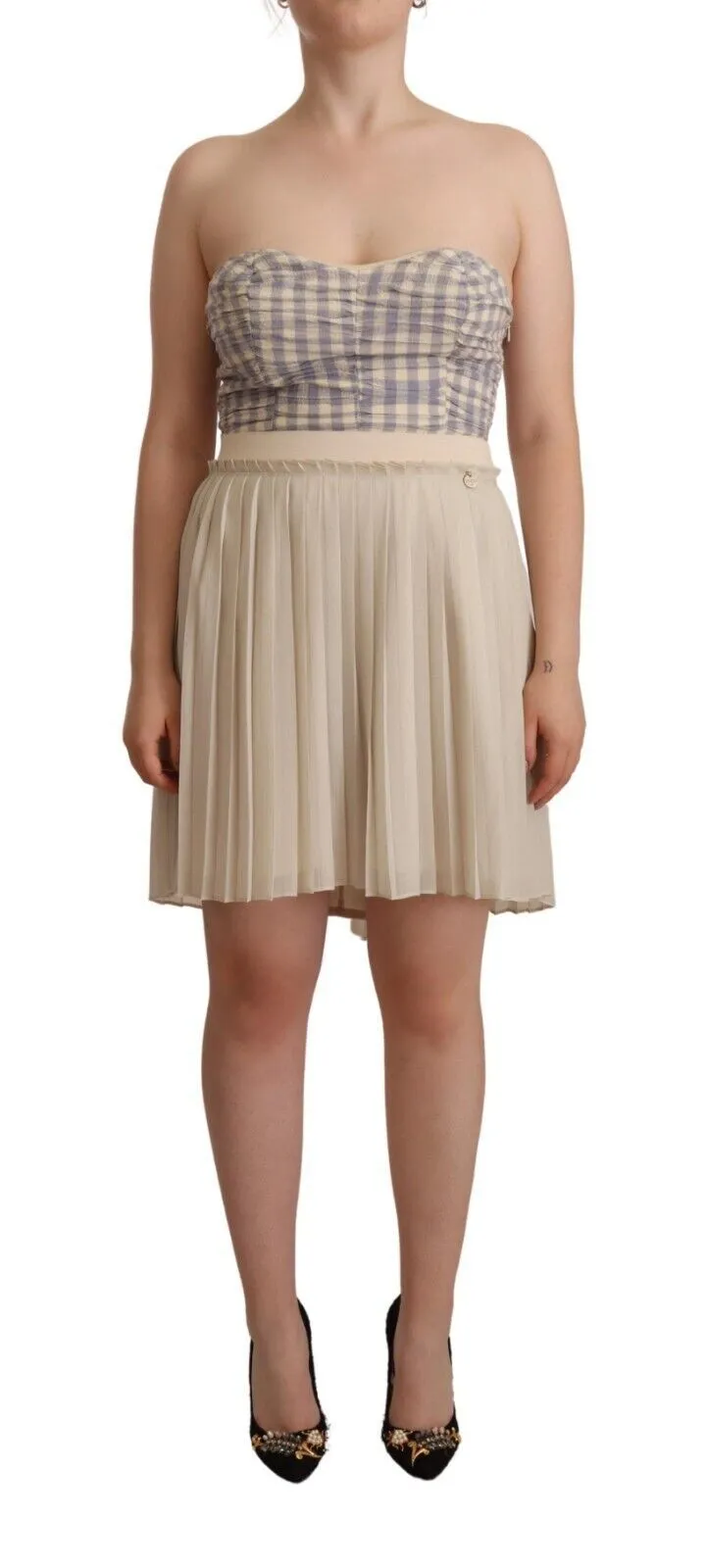 Guess Women's Chic Beige Strapless A-Line Dress