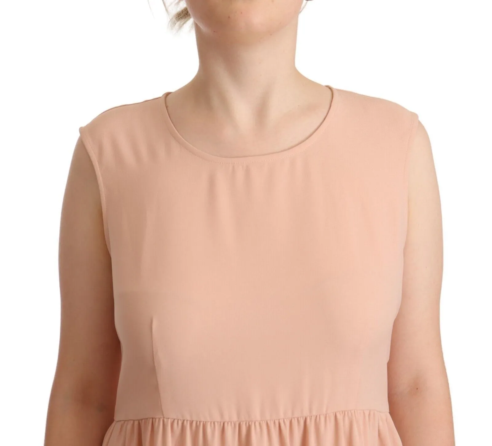 Twinset Women's Elegant Beige Sleeveless Shift Dress