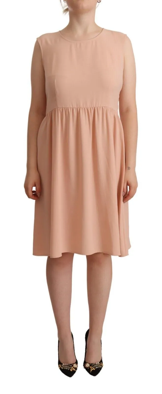 Twinset Women's Elegant Beige Sleeveless Shift Dress