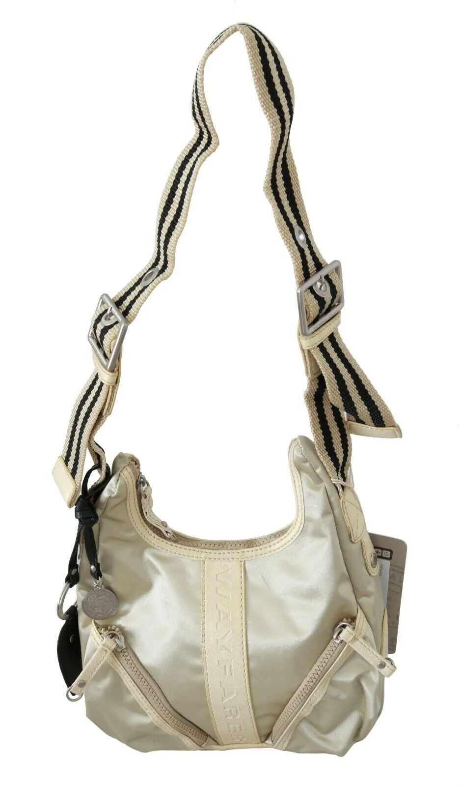 WAYFARER Women's Chic White Fabric Shoulder Bag - Perfect for Any Occasion