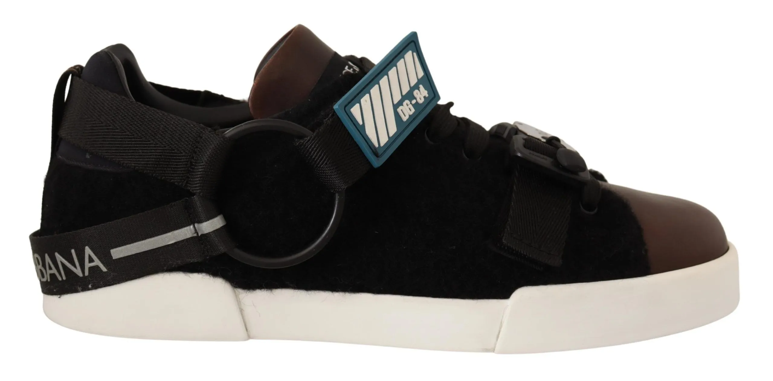 Dolce & Gabbana Men's Shearling-Trimmed Leather Sneakers