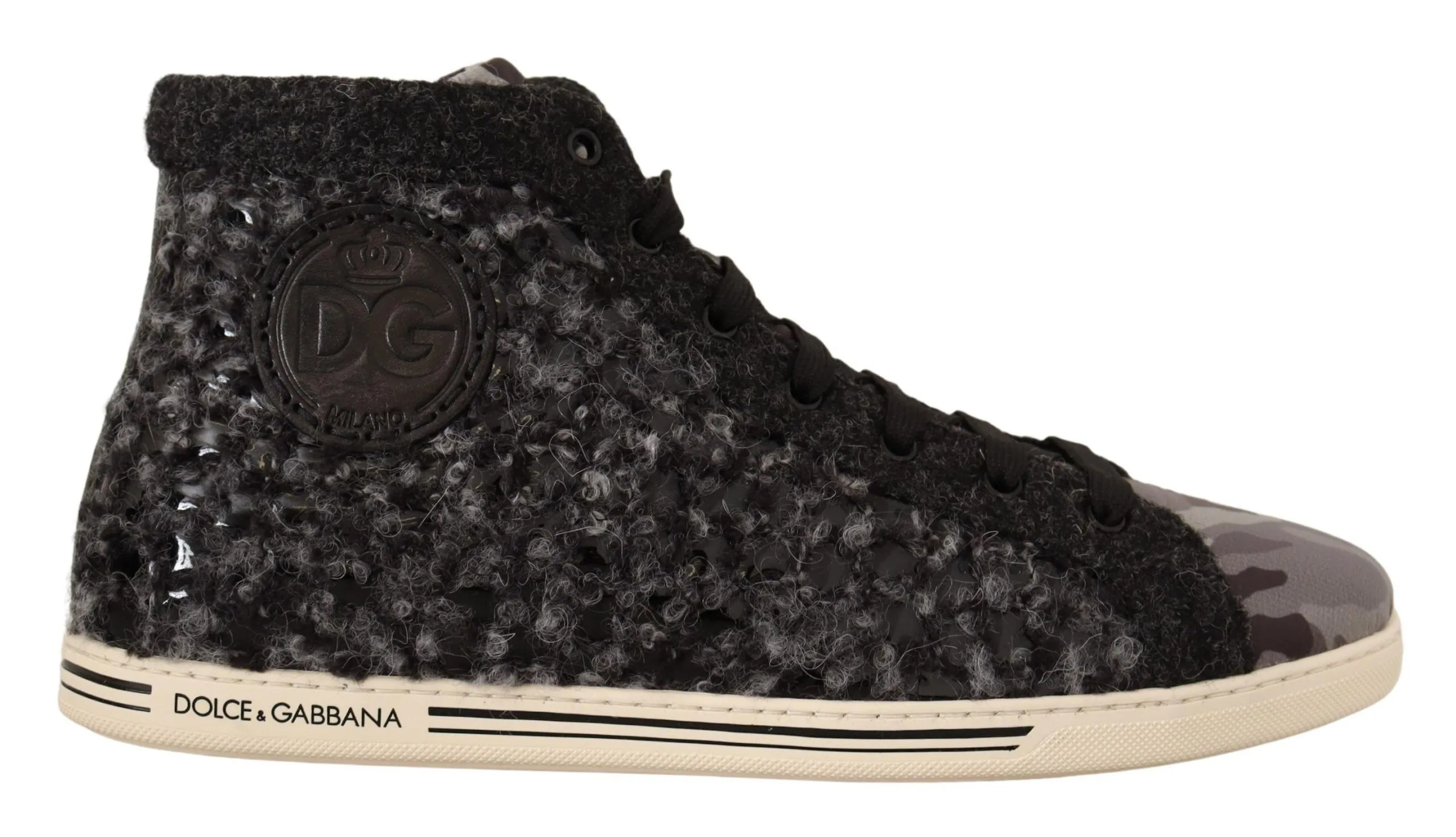 Dolce & Gabbana Men's Elegant Gray High Top Sneakers