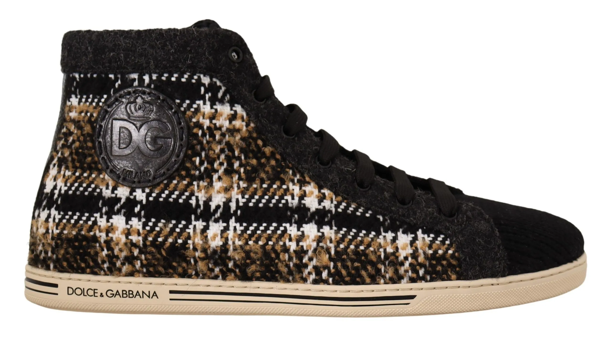 Dolce & Gabbana Men's Beige High Top Fashion Sneakers