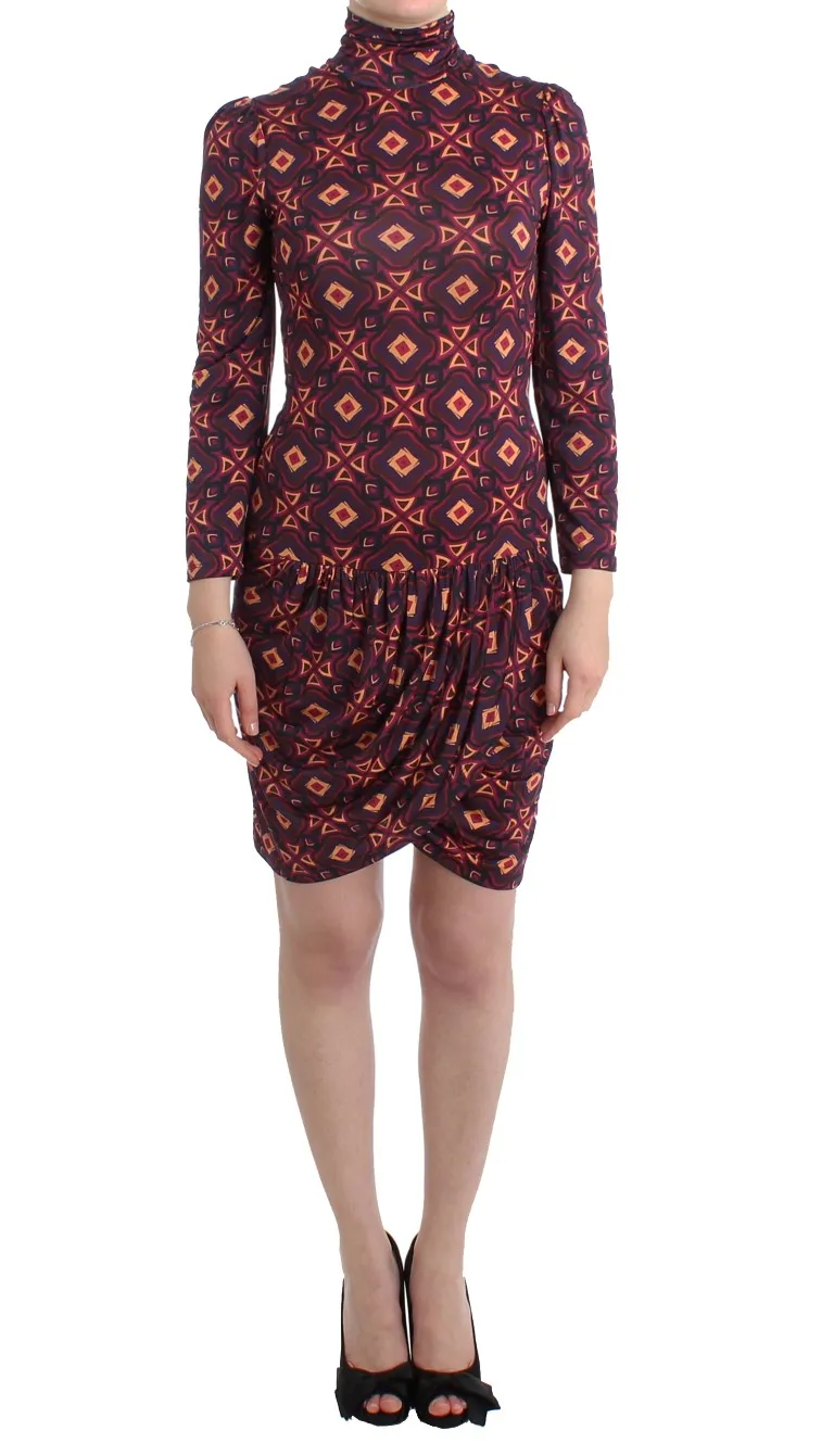 GF Ferre Women's Multicolor Turtleneck Chic Dress