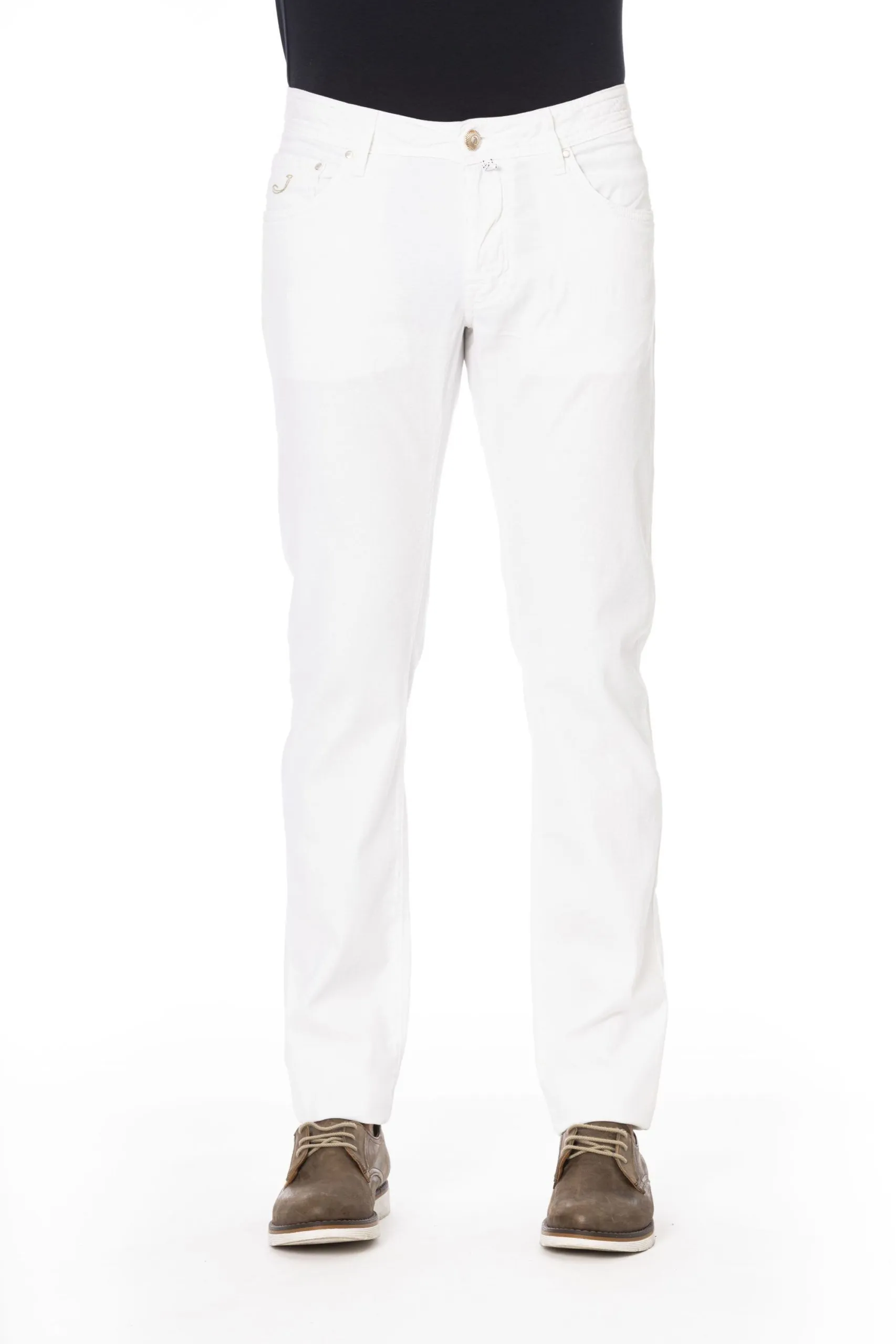 Jacob Cohen White Cotton Men Jeans