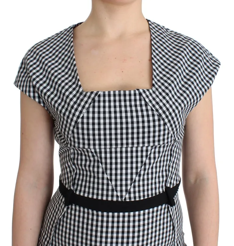 GF Ferre Women's Chic Monochrome Sheath Dress with Belted Waistline