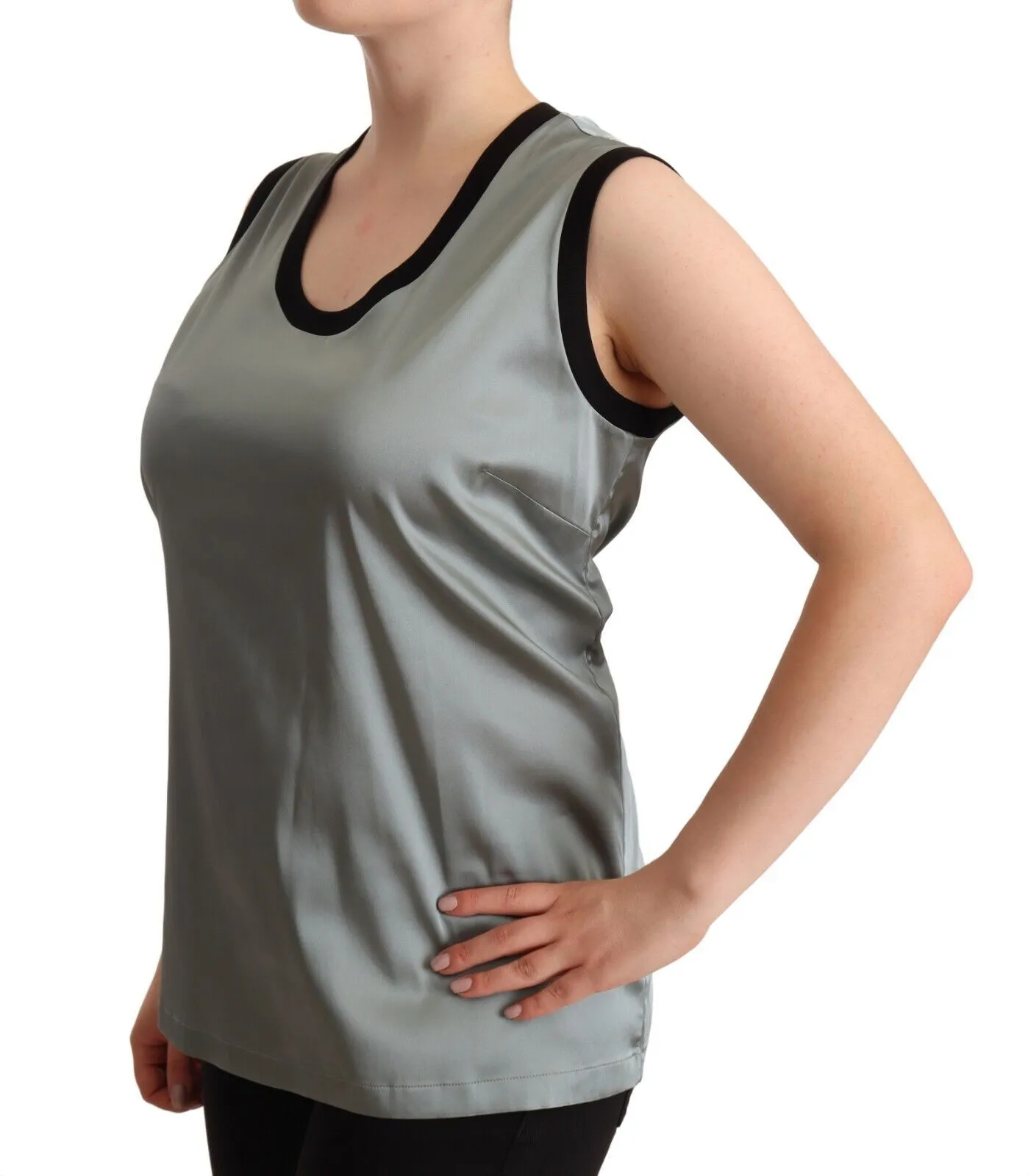 Dolce & Gabbana Women's Elegant Silver Sleeveless Blouse