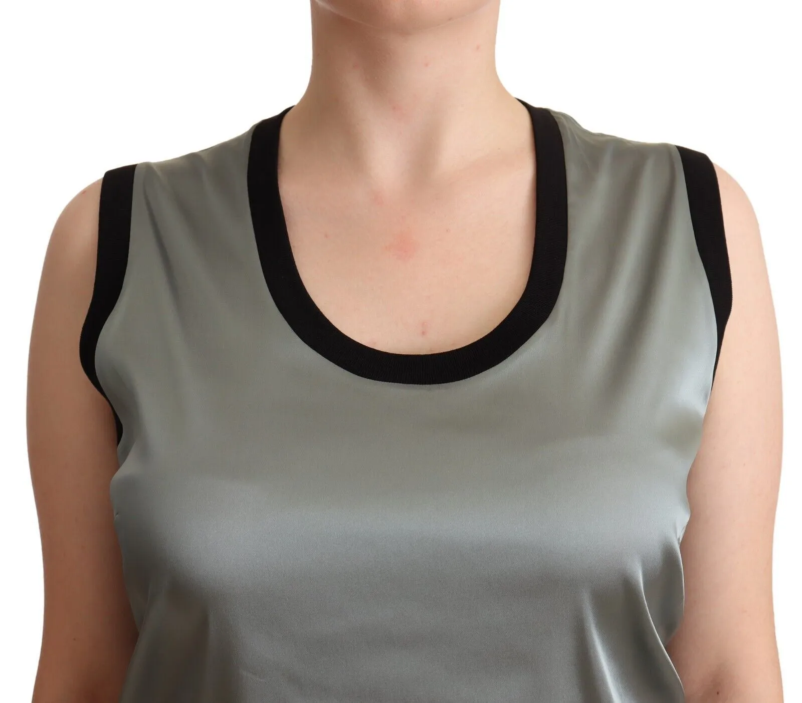 Dolce & Gabbana Women's Elegant Silver Sleeveless Blouse